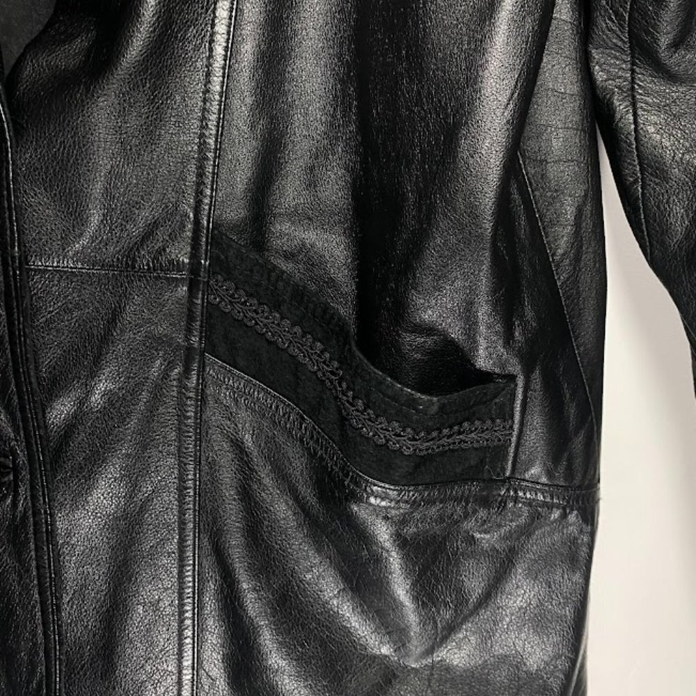 Vintage Jacqueline Ferrar Paisley Print Leather jacket - Picture 3 of 7